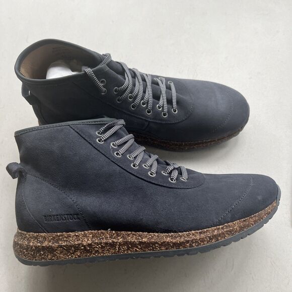NEW Birkenstock Atlin Suede Boots Size 41 US W10, M8 Graphite Lace Up Ankle Boot - Picture 3 of 8